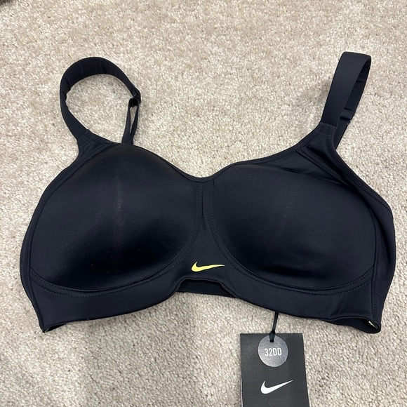 Nike Pro Hero Sports Bra Black 360 Degree High Support 620271 Size 32DD NWT - Picture 4 of 5